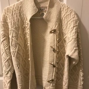 Tortoise horn buttons Yarnworks cardigan sweater